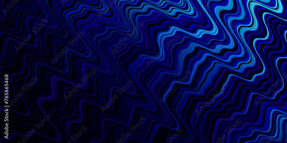 Dark BLUE vector backdrop with bent lines. Dark BLUE vector backdrop with bent lines.