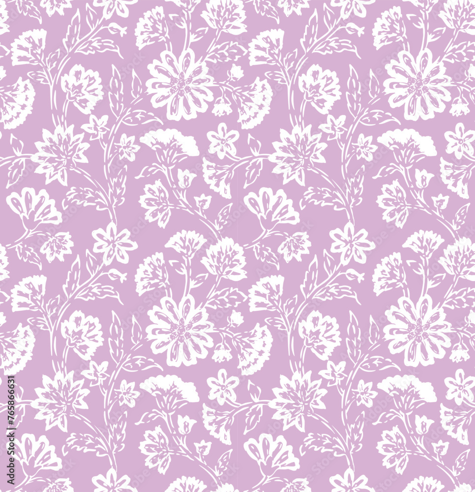 seamless floral pattern Jacobean floral design repeat vector file bock floral print	