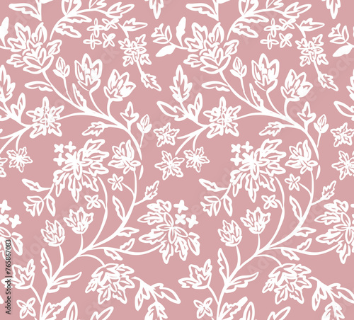 seamless floral pattern Jacobean floral design repeat vector file bock floral print	