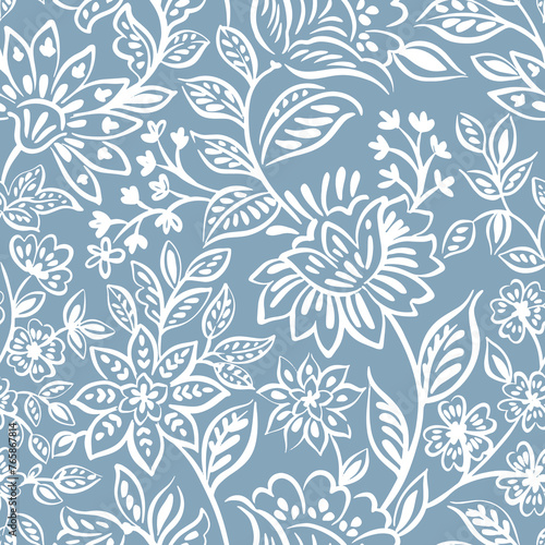 seamless floral pattern Jacobean floral design repeat vector file bock floral print 