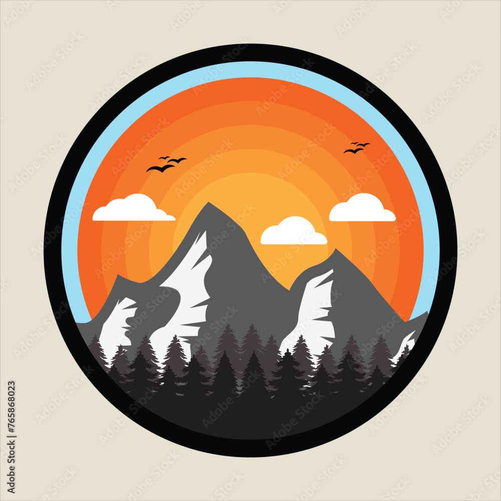 Wild life and adventure icons, emblem , Vintage logo