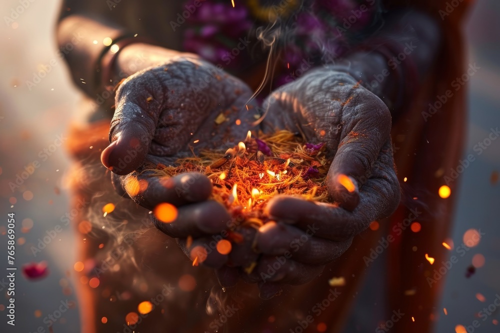 Traditional Incense Offering Ceremony at a Festival, Capturing the Spiritual Ritual and Cultural Heritage Concept. Traditional Incense Offering Ceremony at a Festival, Capturing the Spiritual Ritual and Cultural Heritage Concept.