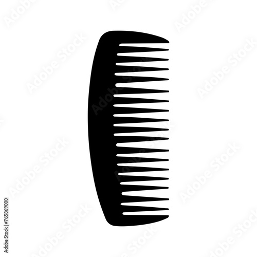 Hairbrush Silhouette - Essential Hair Grooming Tool on White Background