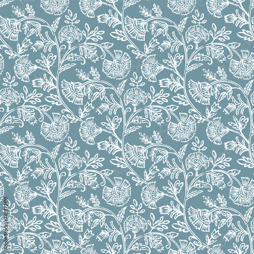 seamless floral pattern Jacobean floral design repeat vector file bock floral print	