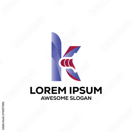 Free Download k letter logo colorful gradient logo design illustration vector design  - GFXLoad