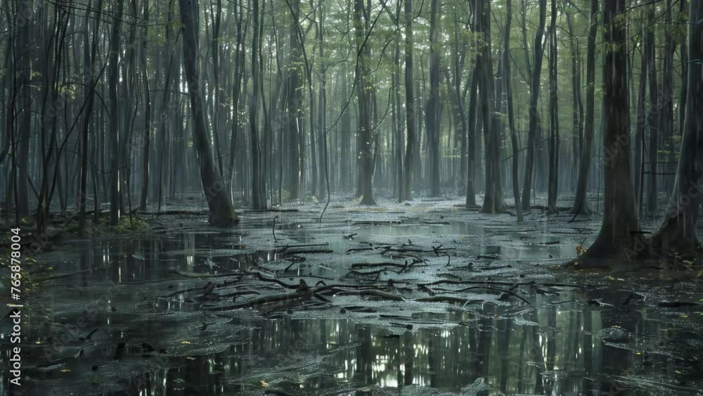 Loopable Shot of heavy rain in the forest, rainforest, POV, selective focus, greenery, beauty in nature, springtime, autumn, 4K Video Loopable Shot of heavy rain in the forest, rainforest, POV, selective focus, greenery, beauty in nature, springtime, autumn, 4K Video