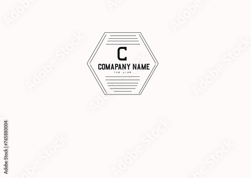 C latter logo for company. photo