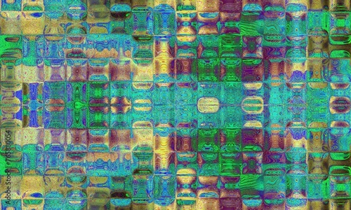 This is an abstract image with a repeating pattern of colored glass shards.