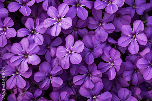 purple flowers, top view, background сreated with Generative Ai © Andrii Yablonskyi