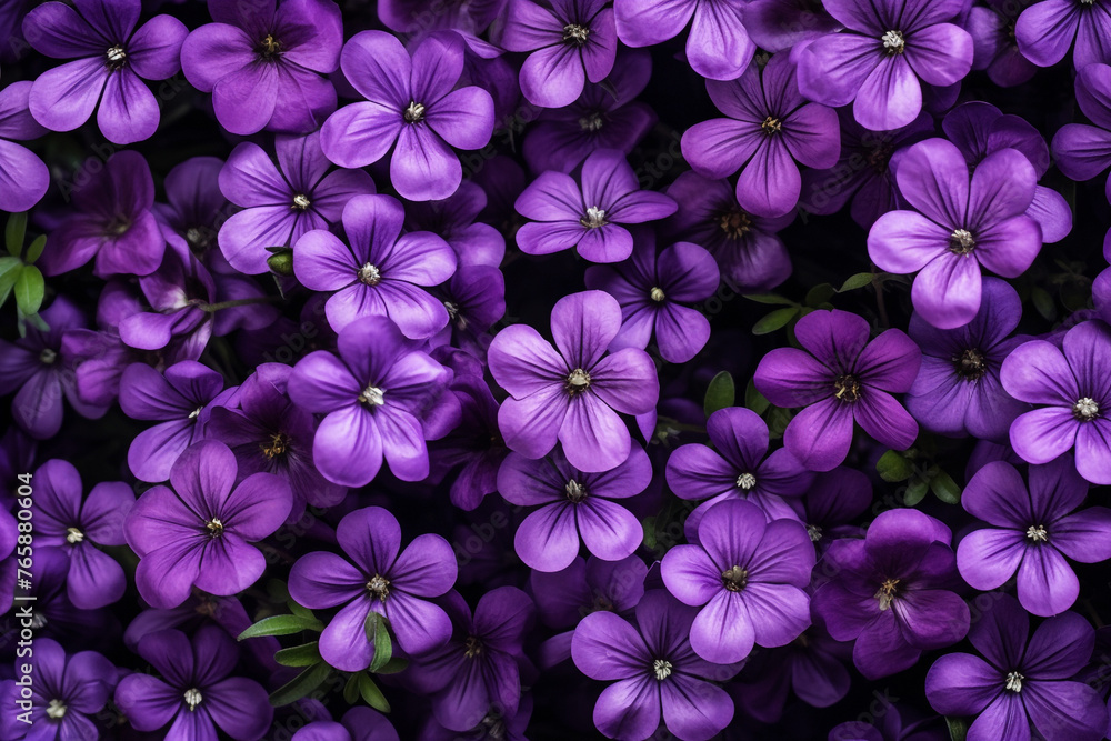 purple flowers, top view, background сreated with Generative Ai purple flowers, top view, background сreated with Generative Ai