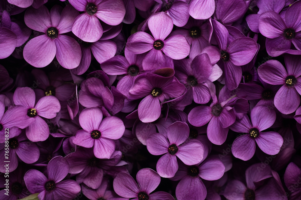 purple flowers, top view, background сreated with Generative Ai purple flowers, top view, background сreated with Generative Ai