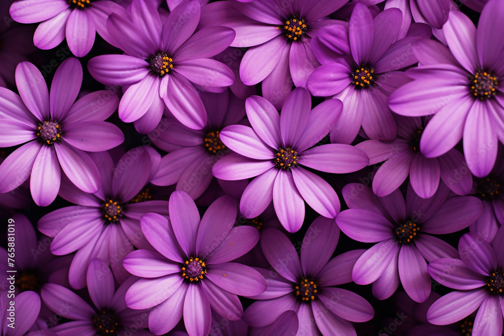 purple flowers, top view, background сreated with Generative Ai purple flowers, top view, background сreated with Generative Ai