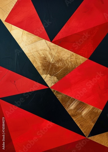 gold red black abstract geometric presentation