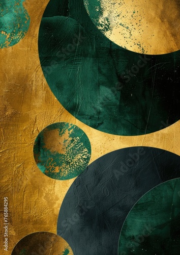 Craft a visually striking template with a luxurious, gold green circle