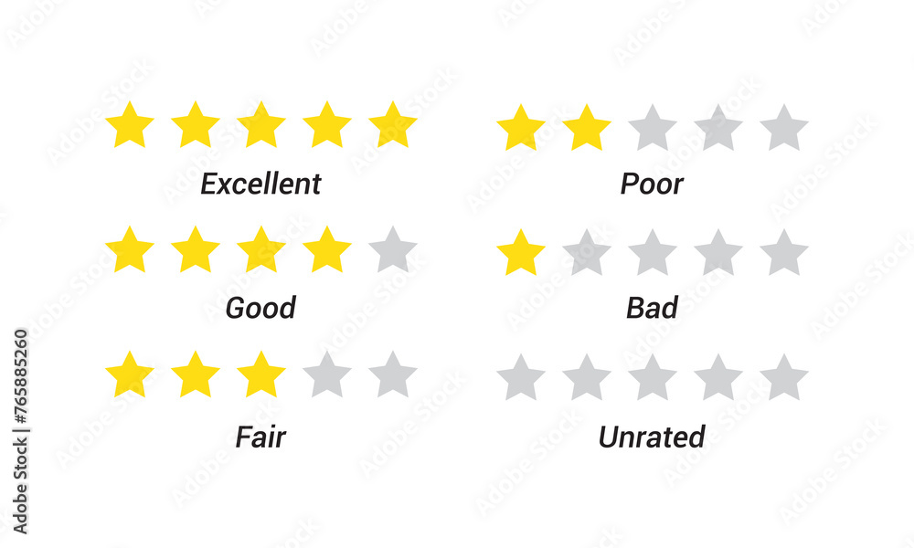 One to five star rating, rate us, Customer feedback concept. review vector icon set . Vector illustration. isolated on grey background One to five star rating, rate us, Customer feedback concept. review vector icon set . Vector illustration. isolated on grey background