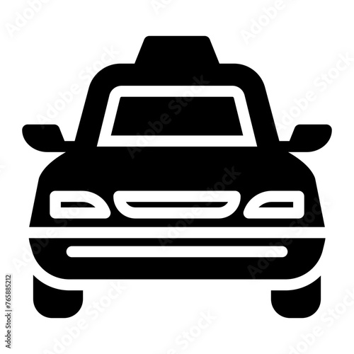 Taxi icon in glyph style