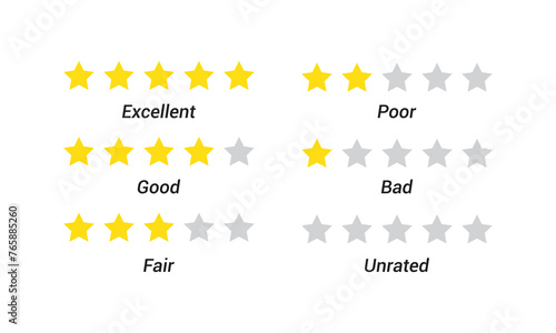 One to five star rating, rate us, Customer feedback concept. review vector icon set . Vector illustration. isolated on grey background