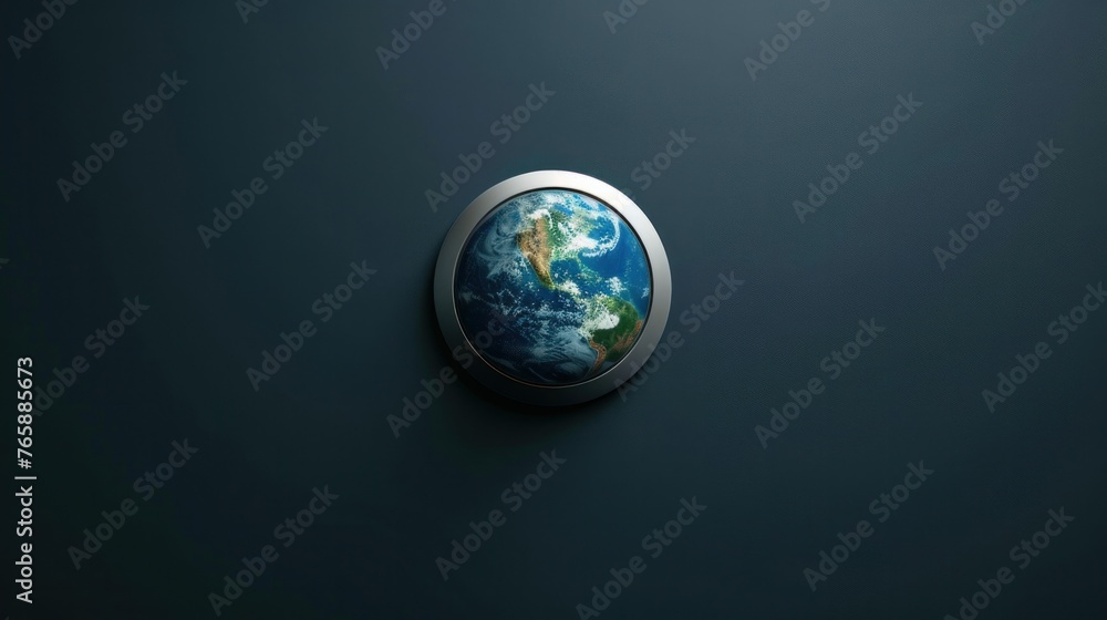 the symbolic representation of environmental awareness, where Earth is depicted in the vast darkness of space