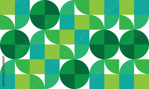 Obraz na płótnie green circle shape Abstract geometric pattern design in retro style