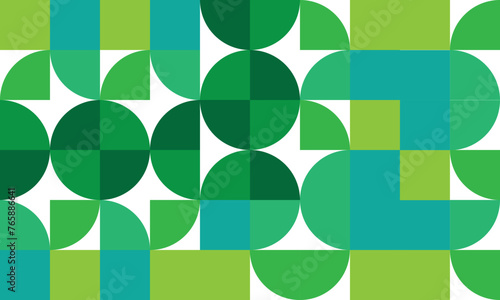 green abstract geometric pattern design in retro style. Vector illustration with adobe illustrator photo
