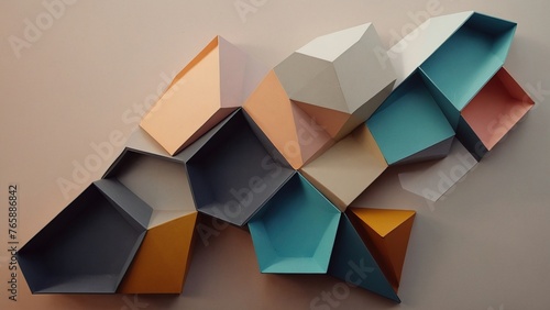 Concept "World of Geometry". Geometric shapes in muted tones. Be it an abstract background or a modern home design, every line captivates the eye.