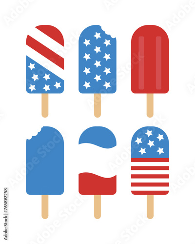 Patriotic Popsicle Patriotic Ice Cream Fourth of July 4th of July Independence Day Bundle Files For Cricut