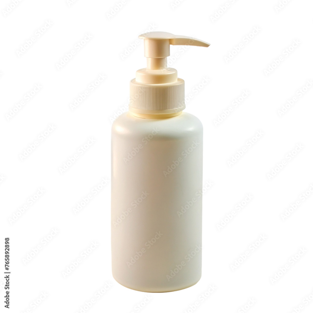 White plastic bottle with dispenser isolated on transparent background. White plastic bottle with dispenser isolated on transparent background.