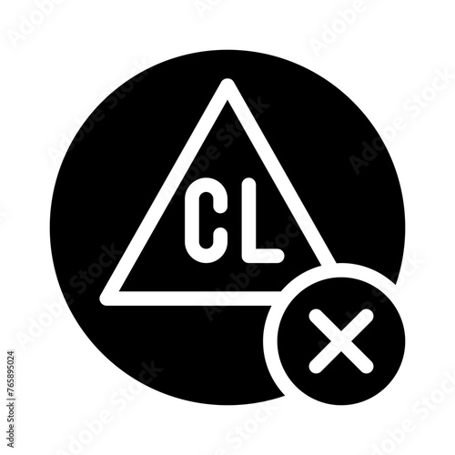 no bleaching glyph icon
