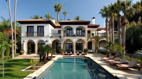 Modern two story Mediterranean style smart home 