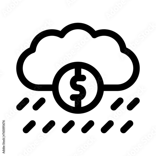 economic crisis line icon