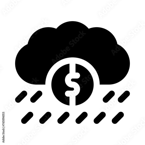 economic crisis glyph icon