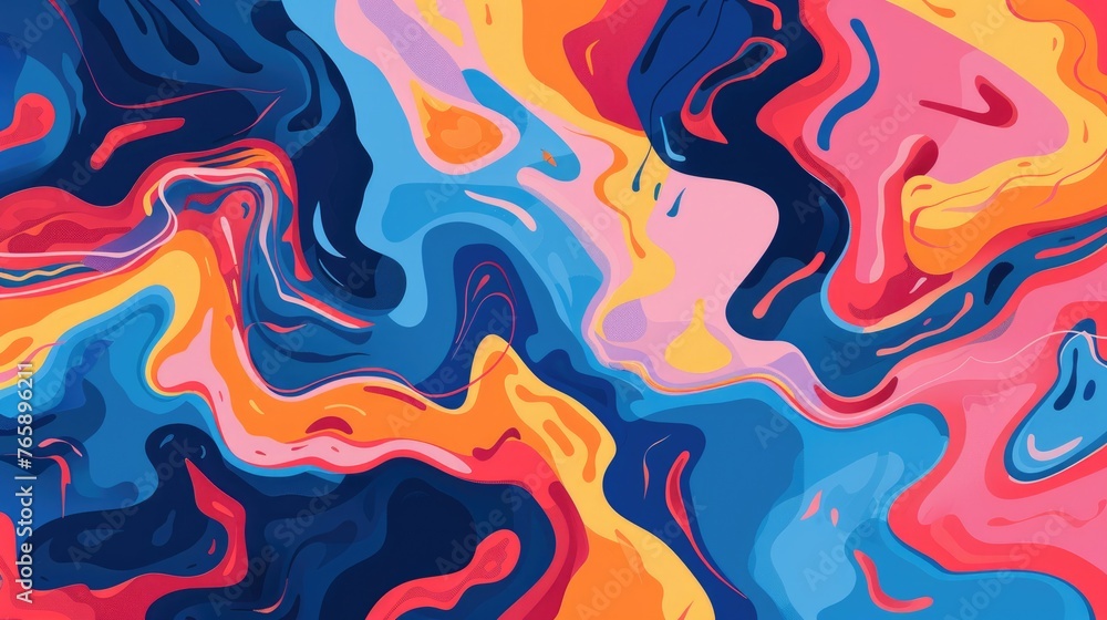 Graphic Design with Bright and Colorful Abstract Elements