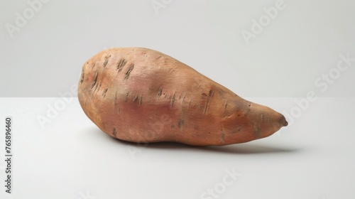 A whole sweet potato against a clean white background, generated with AI