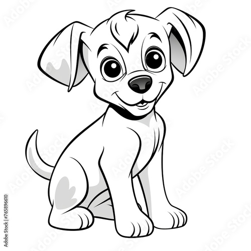 Minimalist cartoon Puppy coloring page   reated with Generative Ai