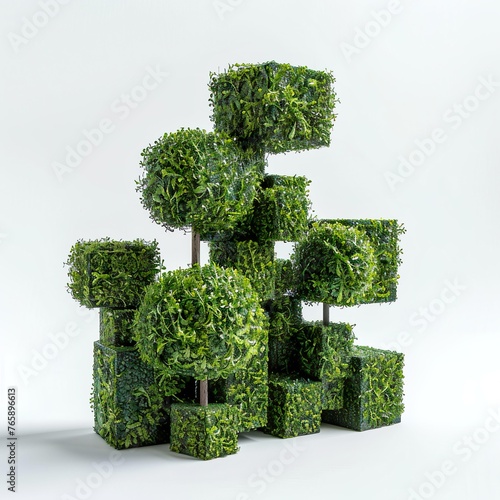 Topiary garden on a white background.