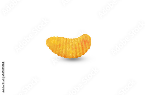 potato chip with shadow isolated on white background