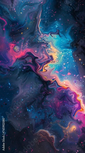 Liquid paint 3d trippy pastel colors  outer space  generated with AI