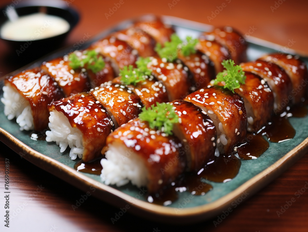 Eel Sushi sushi сreated with Generative Ai Eel Sushi sushi сreated with Generative Ai