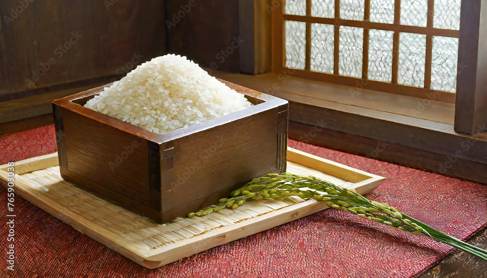 お米のイメージ素材。日本の主食、お米。豊作祈願。Image material of rice. Japan's staple food ...
