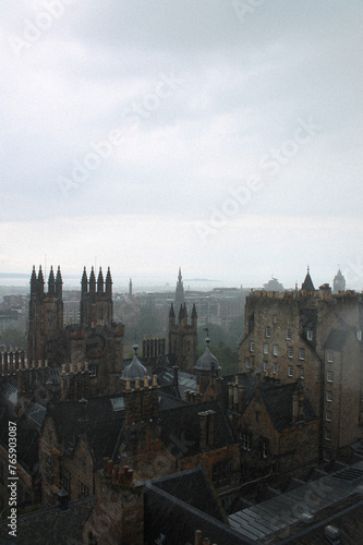 view of the city of Edinburgh from the top of the roof