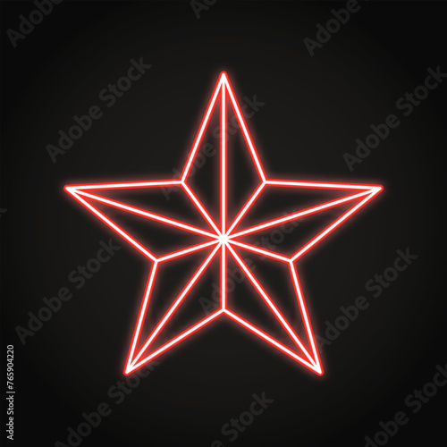 Soviet red star neon icon