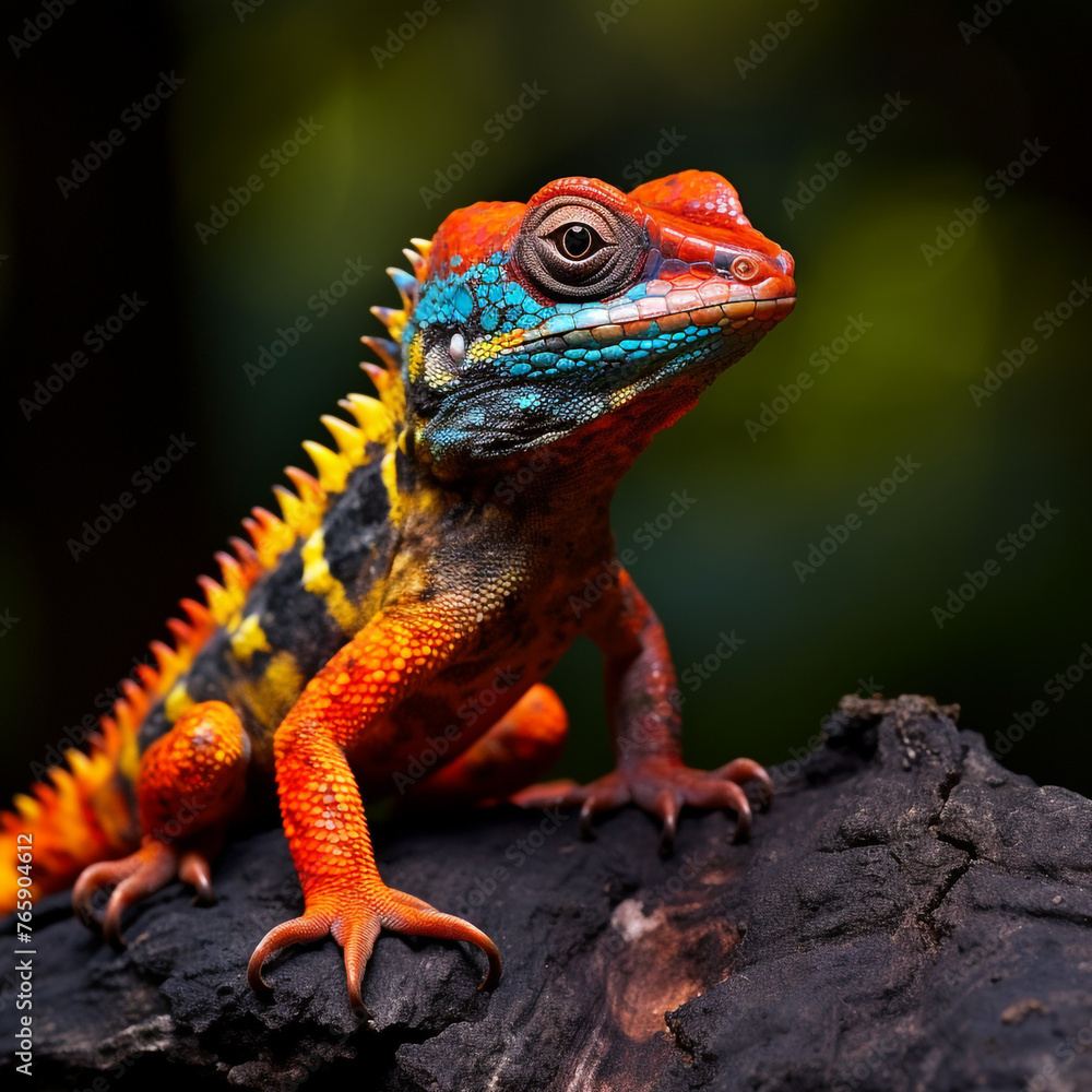 Opalescent Lava Lizard сreated with Generative Ai Opalescent Lava Lizard сreated with Generative Ai