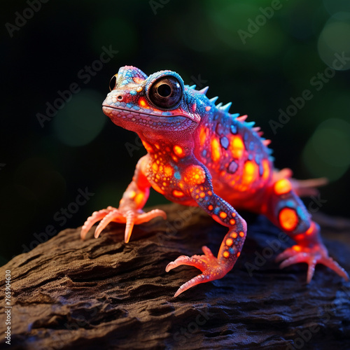 Opalescent Lava Lizard сreated with Generative Ai © Andrii Yablonskyi