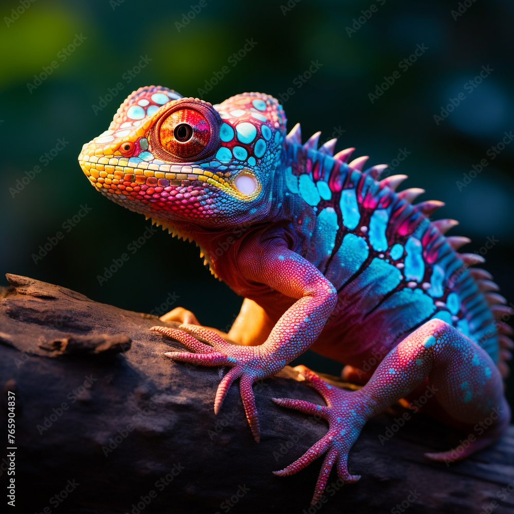Opalescent Lava Lizard сreated with Generative Ai