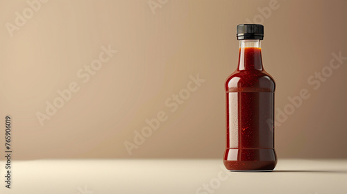 BBQ sauce bottle against a simple background