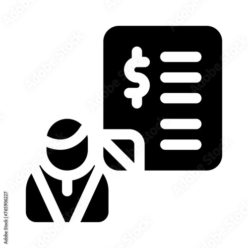 bookkeeper glyph icon