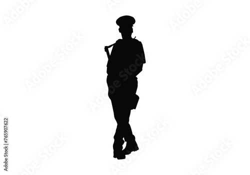army soldiers with rifle silhouette vector collection © minhajmia