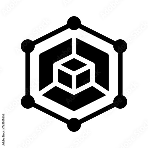 blockchain glyph icon