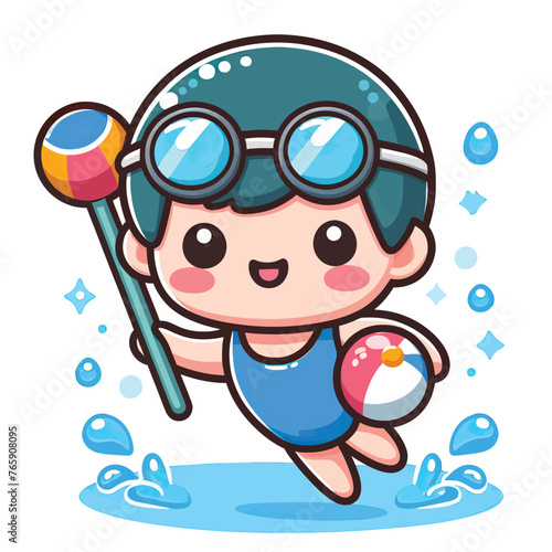 cute swimmer  Illustrator Artwork