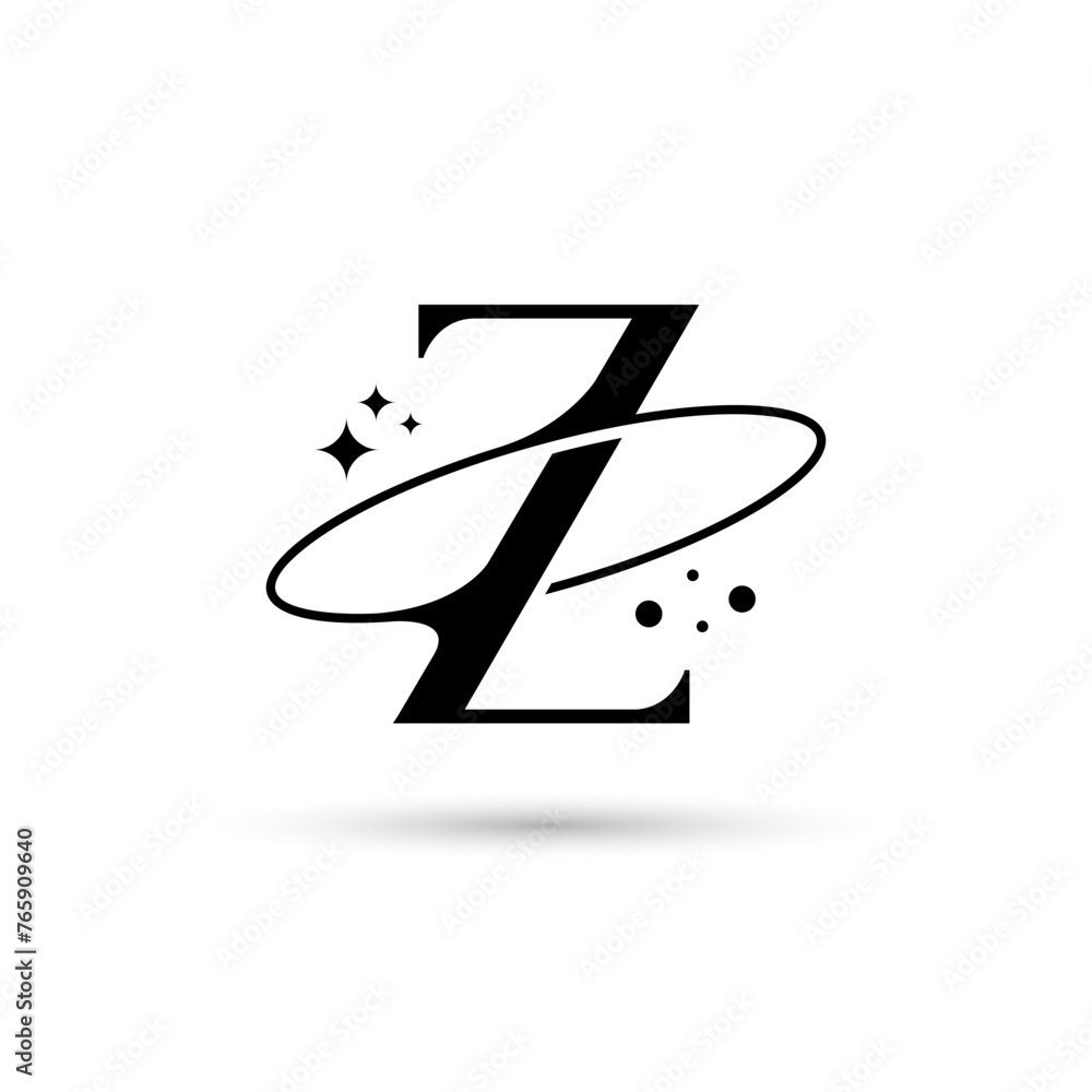Letter Z Vector Logo On Which An Abstract Image Of A Planet Letter Z Vector Logo On Which An Abstract Image Of A Planet